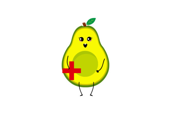 Cute and Whimsical Kawaii Avocado Design