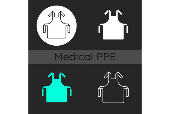 Medical Apron Dark Theme Icons Set: A Designer's Take