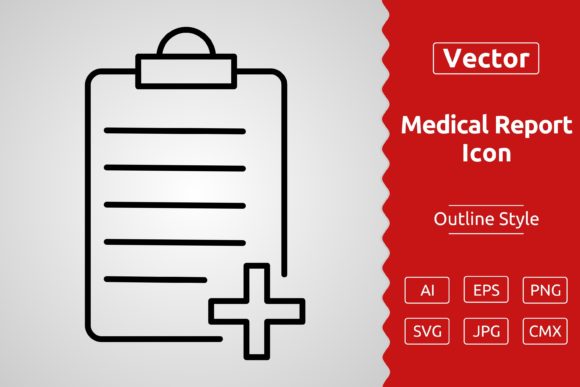 Review: Vector Medical Report Outline Icon