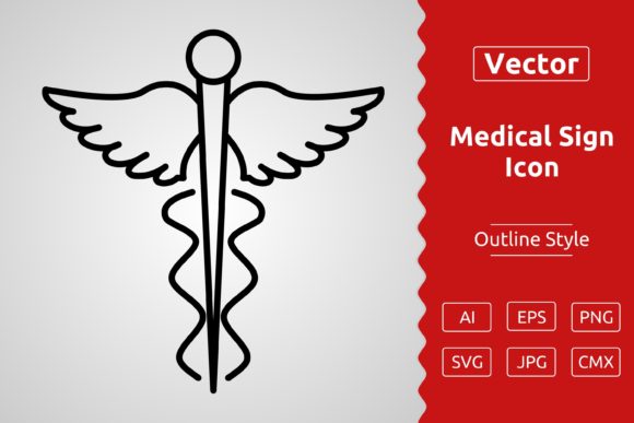 Vector Medical Sign Outline Icon Design